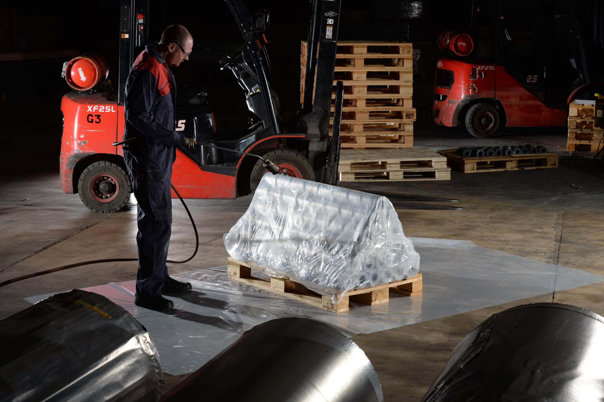 Lead shrink-wrapped