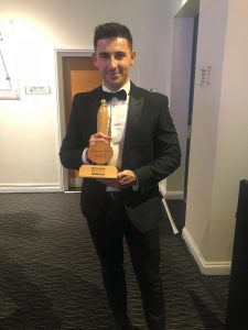 Kyle Hazeldine wins Young Employee of The Year at the Burton Mail Business Awards
